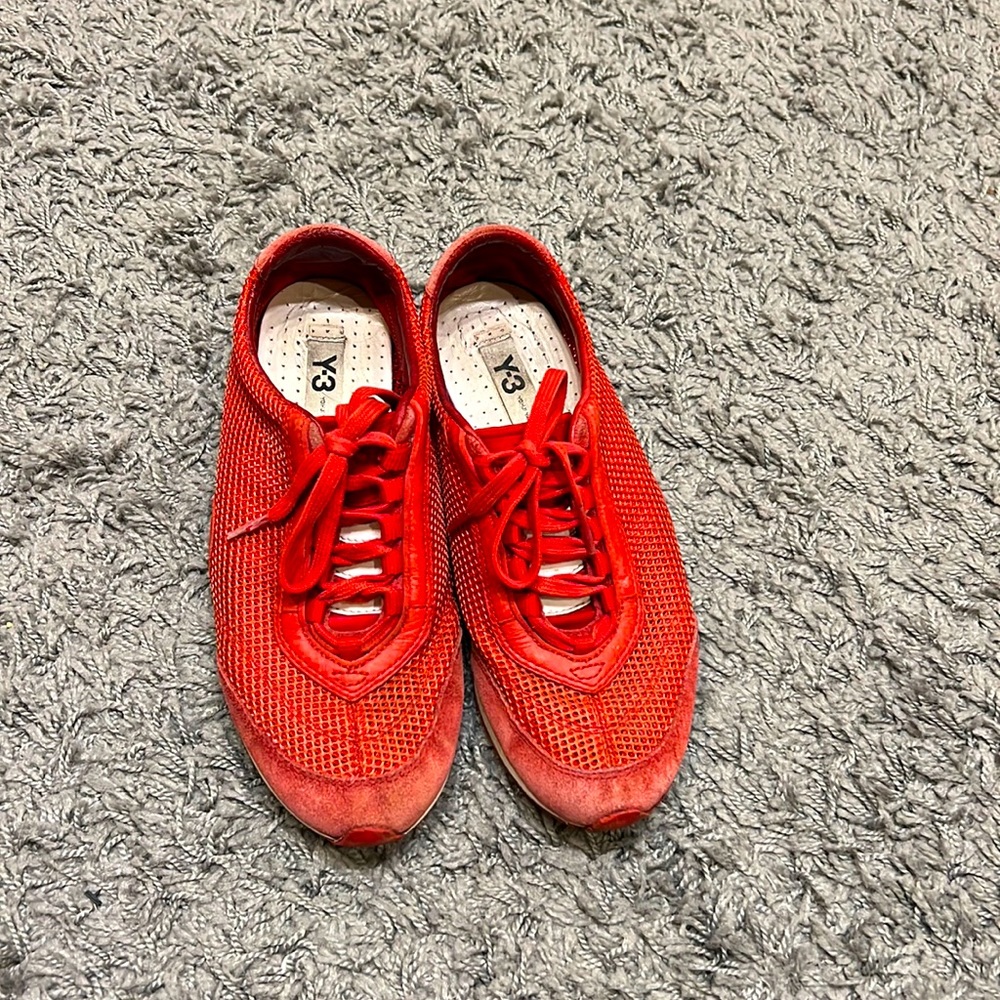 Y-3. Suede leather. Red color